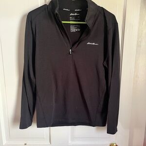 Eddie Bauer Men's Black Quarter-Zip Jacket size sm